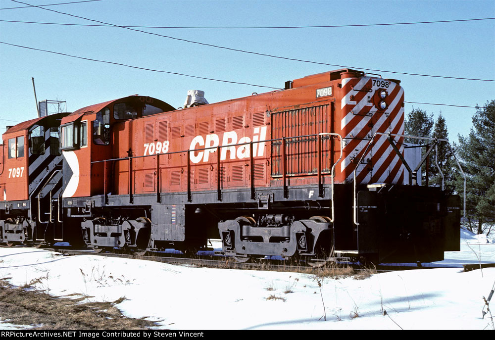 CP Rail S2 #7098 with AAR style trucks that have roller bearings.